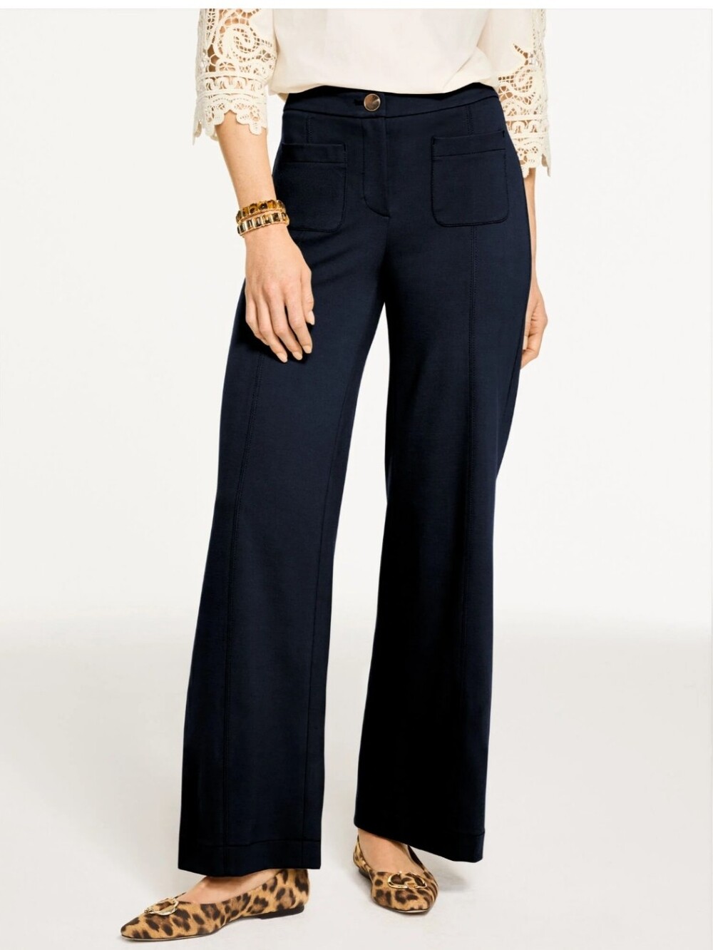 Talbots Navy Wide Leg Ponte Pants - 16WP